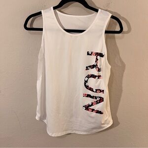 SHEIN White Athletic Tank Top Mesh Detail Racerback Size S
